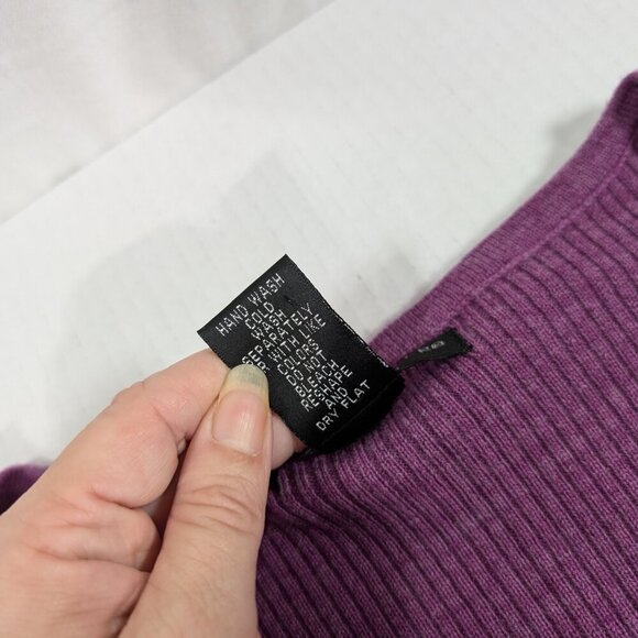 Sarah Spencer purple sweater size large 100% Merino Wool made in Australia - Picture 5 of 6